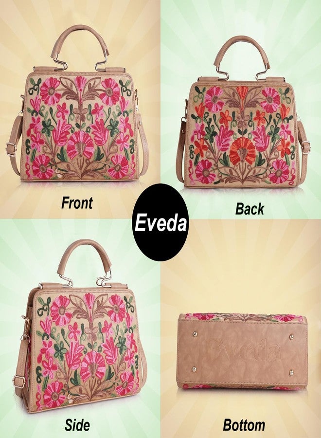 EVEDA Synthetic Leather Stylish Trendy Design Shoulder Crossbody Hobo Women Handbag,Brown - Image 4
